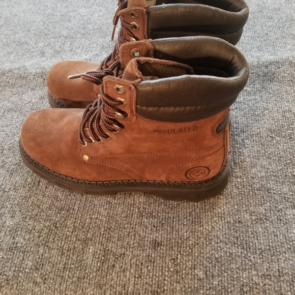 Wrangler 8" Brown Leather Workwear Boots - Picture 2 of 7